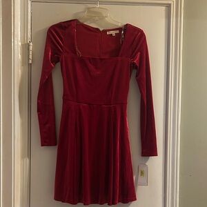 Copper Key Red Long Sleeve Dress